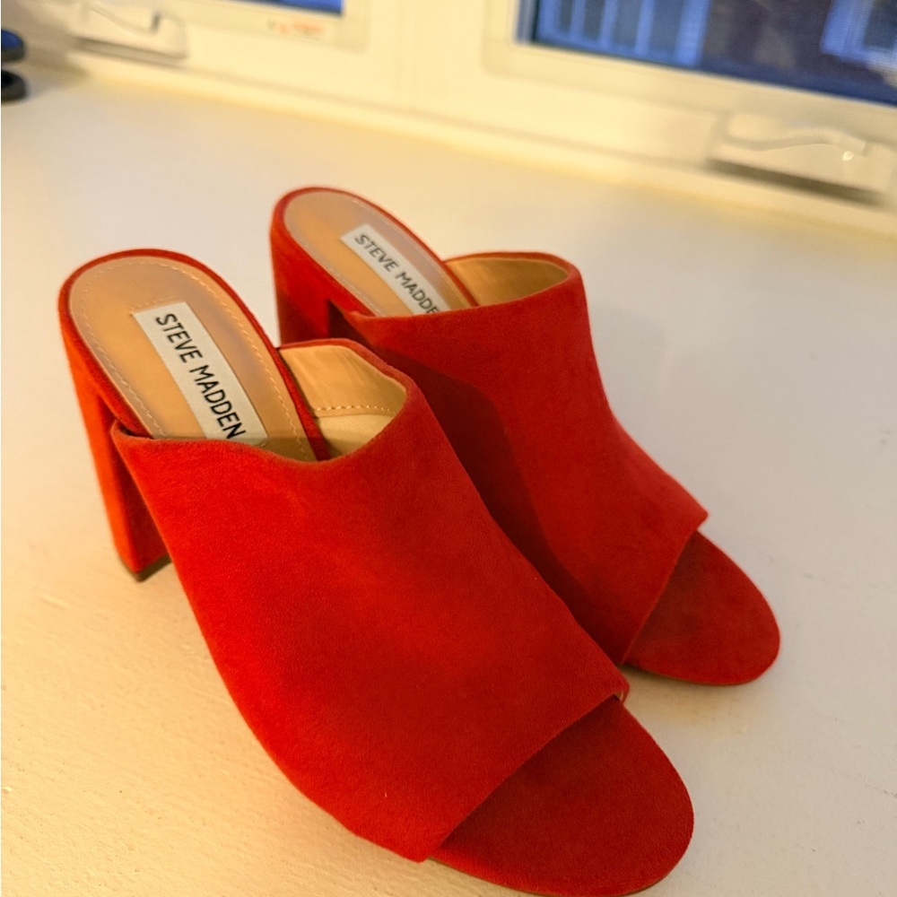 Steve Madden Bold Red Mules